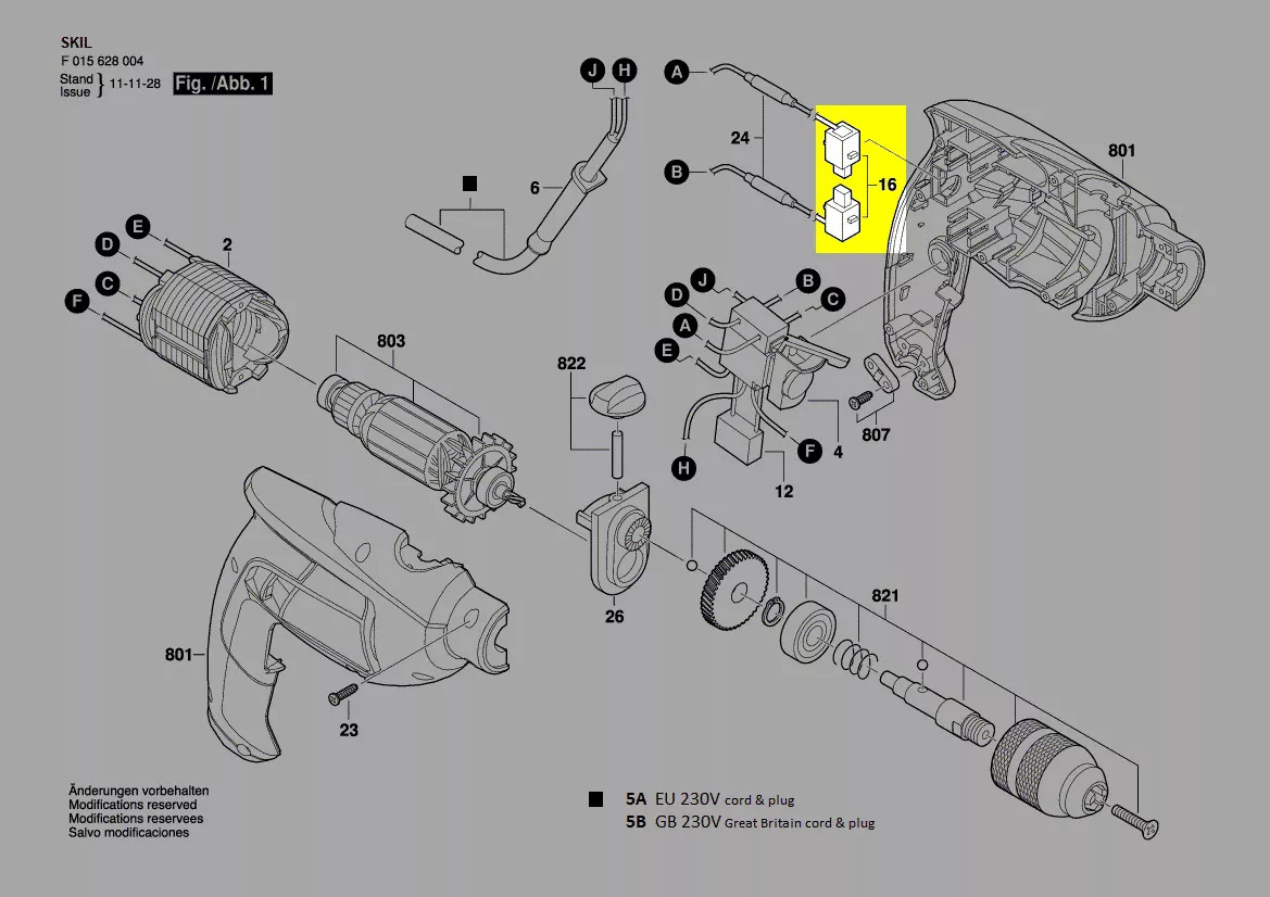 Balais charbon réf. 2610395558 Skil